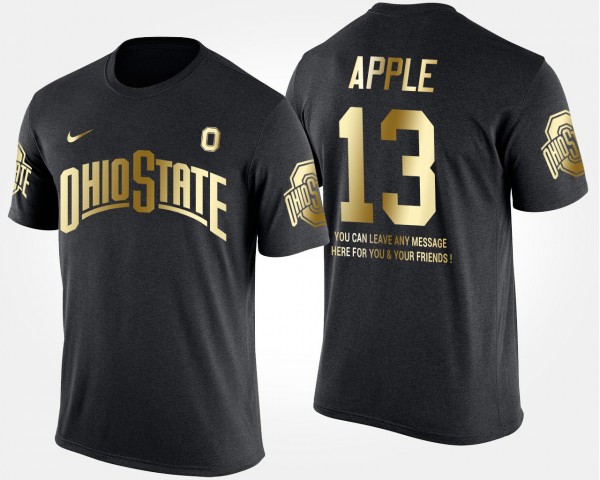 Ohio State Buckeyes Eli Apple Men's #13 Limited Gold With Message Short Sleeve Black College Football T-Shirt 2404GFDC4